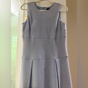 Light Blue Wool Ann Taylor Pleated Classy Dress